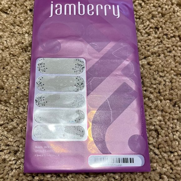 NEW Jamberry flourish gray black floral pattern set of nail wraps - Picture 2 of 2